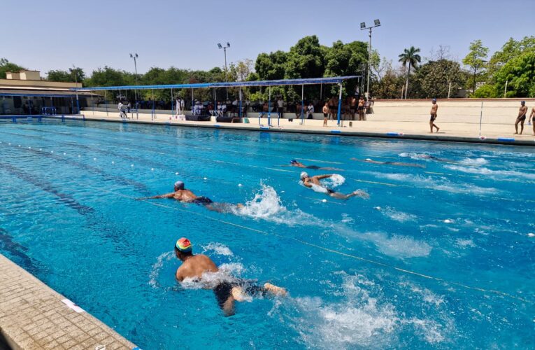 400 मीटर तैराकी में मेजबान 34वीं वाहिनी ने जीता स्वर्ण